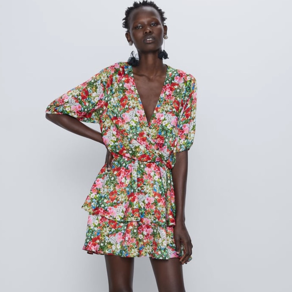 Zara Floral Print Mini Dress - Picture 10 of 15